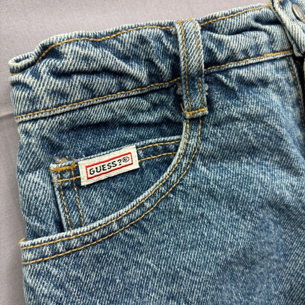 Vintage Guess USA Denim Mini Skirt High Waisted Medium Wash Blue Size‎ 12 Girls